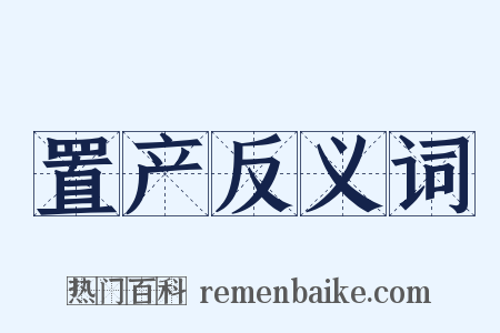 置产反义词是什么意思的图片